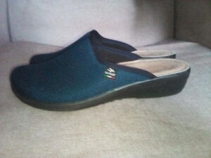 Fly Flot Slip On Clogs Blue Mesh Comfort Mules Size Unreadable